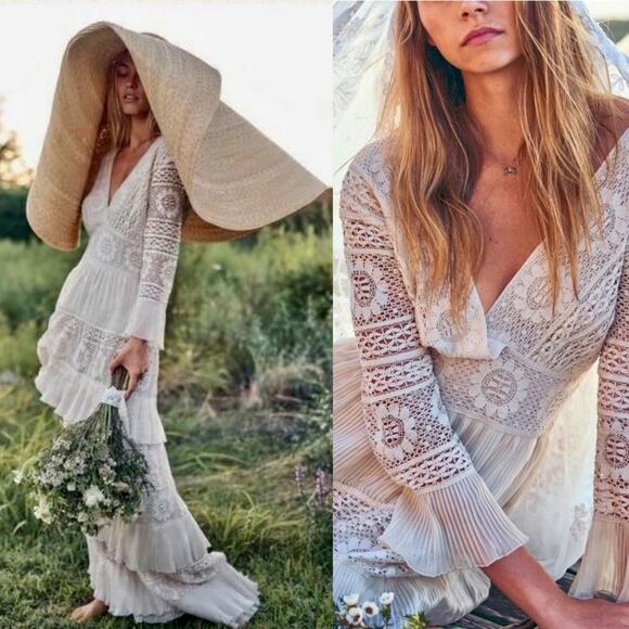 LoveShackFancy Dresses & Skirts - LoveShackFancy Lennon dress bridal gown White Free People Size 6